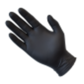 Black disposable Powder Free Nitrile Gloves