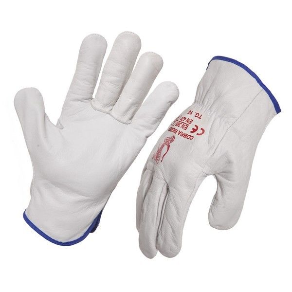 Grey leather full grain riggers/drivers glove