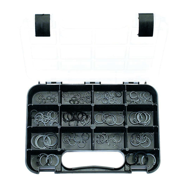 CIRCLIPS-METRIC: 14 sizes, suits 6mm to 25mm shafts external and internal, 120 piece