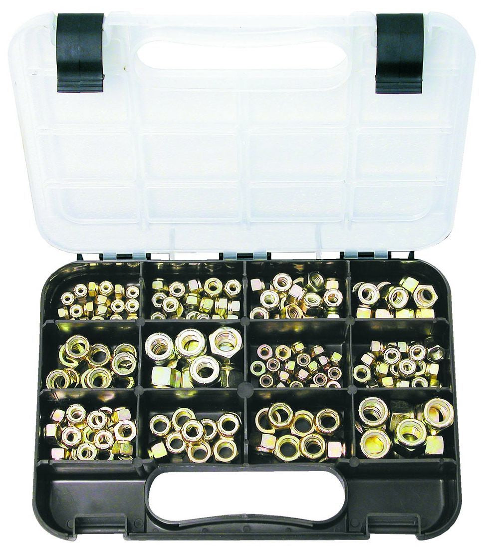 SELF-LOCK NUT IMPERIAL: 12 sizes, 3/16″ to 1/2″ UNF/UNC Zinc Passivated 180 piece