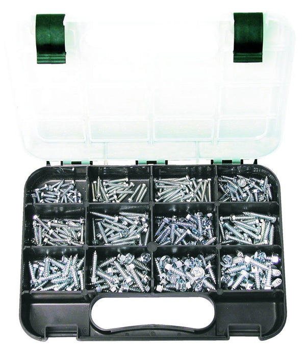 SELF-TAPPING SCREWS HEX: 12 sizes, 6G to 14G Dia, Lengths: 1/2″-1″ HEX HEAD, Zinc plated, 300 pieces
