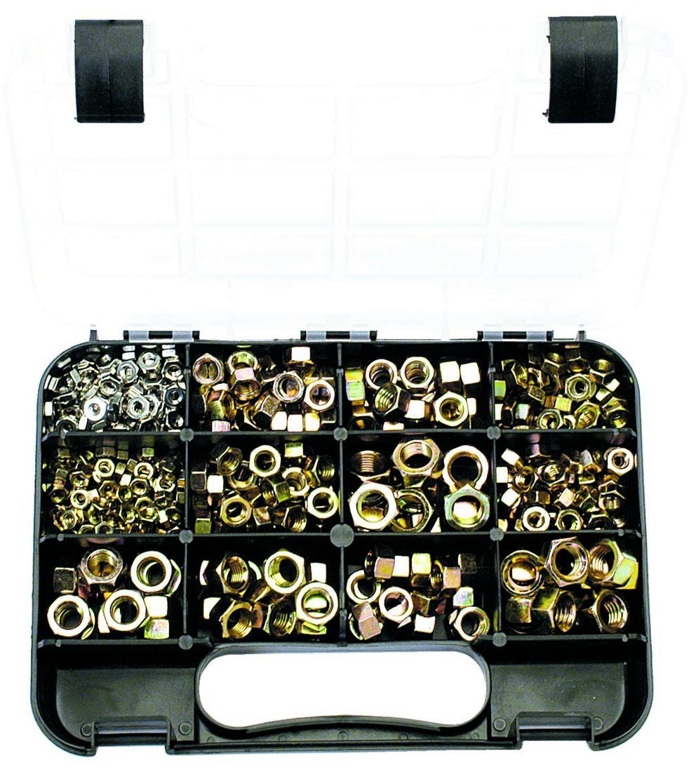 HEX NUTS UNF/UNC: 12 sizes, 3/16″ to 1/2″ UNF/UNC, Zinc Passivated, 508 piece