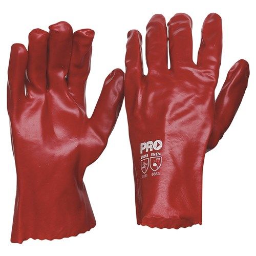 Red PVC27 Glove - Short